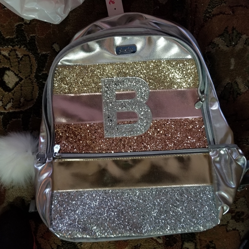 Justice sparkle Initial Letter B Backpack